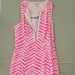 Pink and White Sleeveless Dress